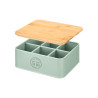 CAJA 6 HUECOS TAPA BAMBU TEA VERDE MENTA