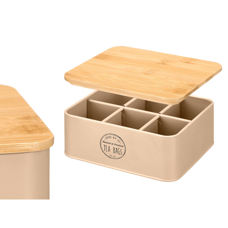 SCATOLA 6 FORI COPERCHIO TE BAMBU BEIGE