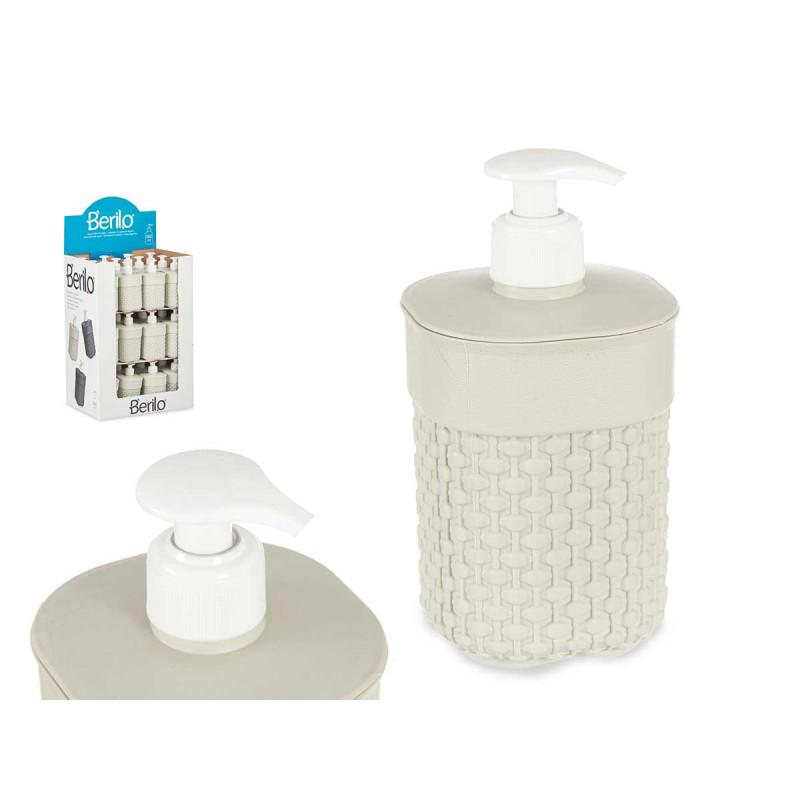 DOSIFICADOR PLASTICO BAÑO 580ML BEIGE