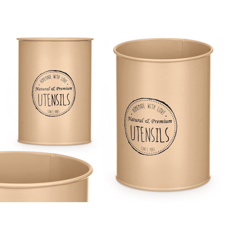 PORTE-USTENSILES EN ACIER BEIGE 