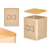 SQUARE JAR BAMBOO LID CAPSULE HOLDER BEIGE