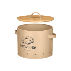 CESTINO PATATE COPERCHIO BAMBU BEIGE
