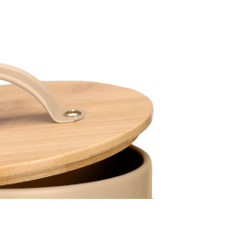 BARATTOLO PORTA CIPOLLE COPERCHIO BAMBU BEIGE