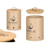 BARATTOLO PORTA AGLIO COPERCHIO BAMBU BEIGE