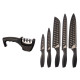 SET 5 KNIVES SHARPENER BLACK