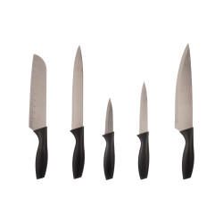 SET 5 KNIVES SHARPENER BLACK