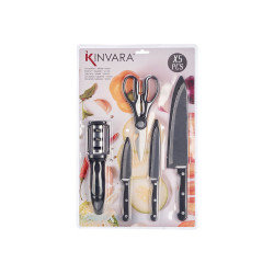 SET 3 KNIVES SCISSOR SHARPENER BLACK