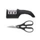 SET 3 COUTEAUX CISEAUX AIGUISOIR NOIR