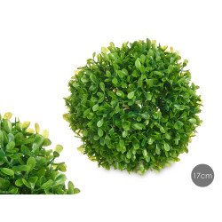BOLA REDONDA 17 CM FOLHAS VERDES FLORES BRANCAS