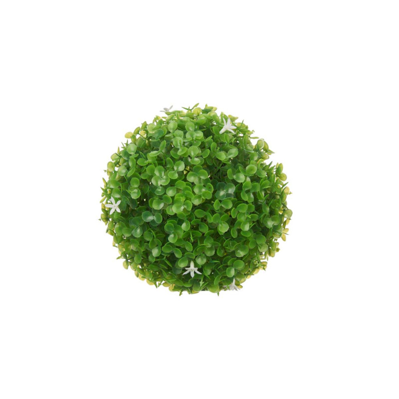 BOLA REDONDA 17 CM FOLHAS VERDES FLORES BRANCAS