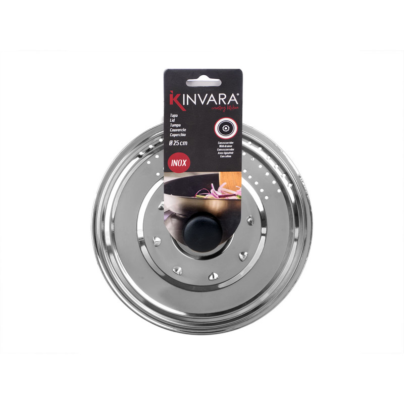 METAL FRYING PAN LID WITH DRAINER 25 CM