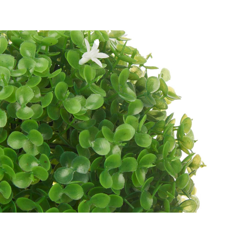 BOLA REDONDA 17 CM FOLHAS VERDES FLORES BRANCAS