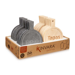 TABLA REDONDA BAMBU Y PIZARRA DEC TAPAS