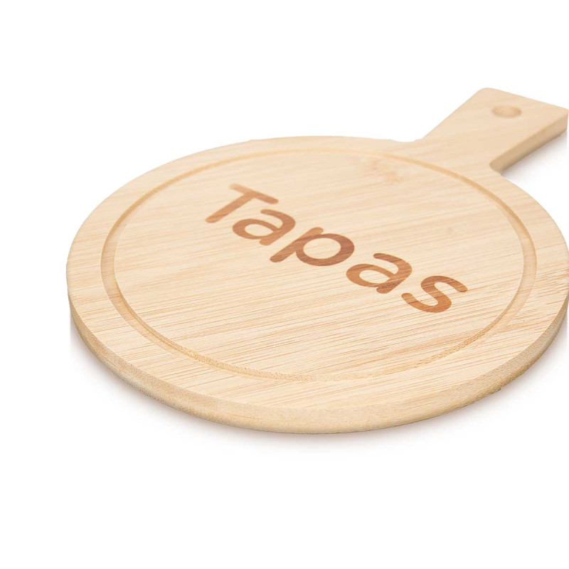 BAMBOO AND SLATE ROUND TABLE DEC TAPAS