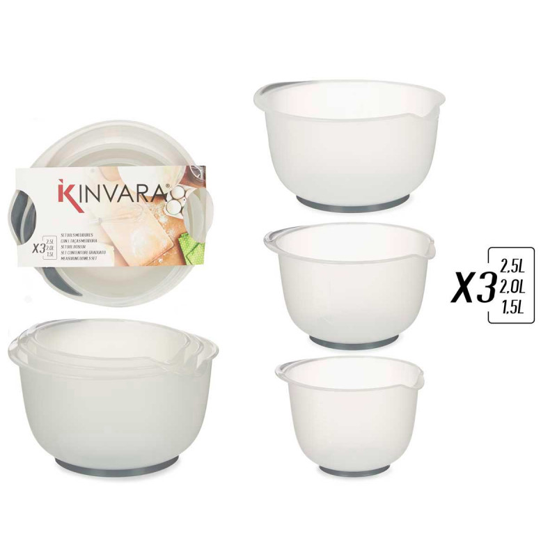 SET 3 MEASURE BOWL WITH SILICONE