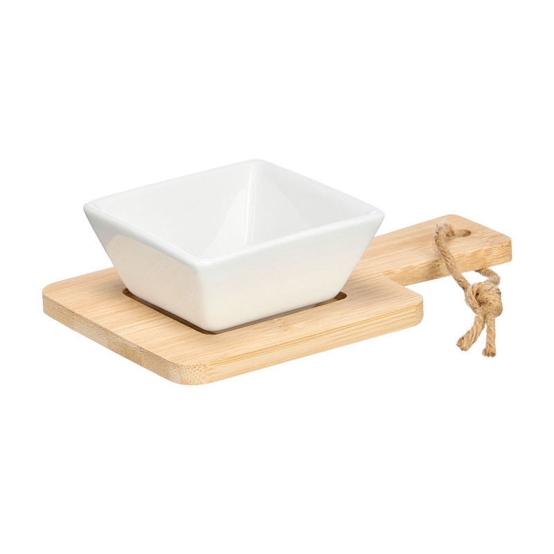 SET 2 BOWL TRAY APPETIZER SQARE