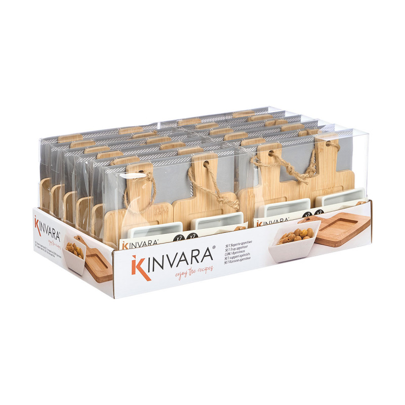 SET 2 BOWL TRAY APPETIZER SQARE