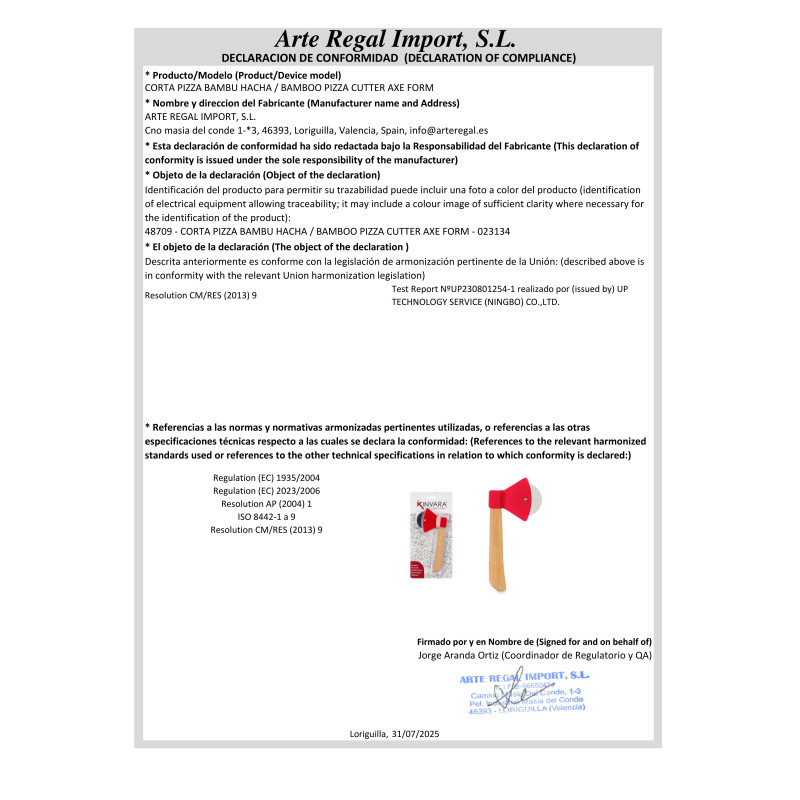 COUPE PIZZA BAMBOU HACHE