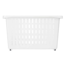 WHITE PLASTIC CLOSET ORGANIZER WITH WHEELS 