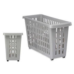GREY PLASTIC CLOSET ORGANIZER WITH WHEELS