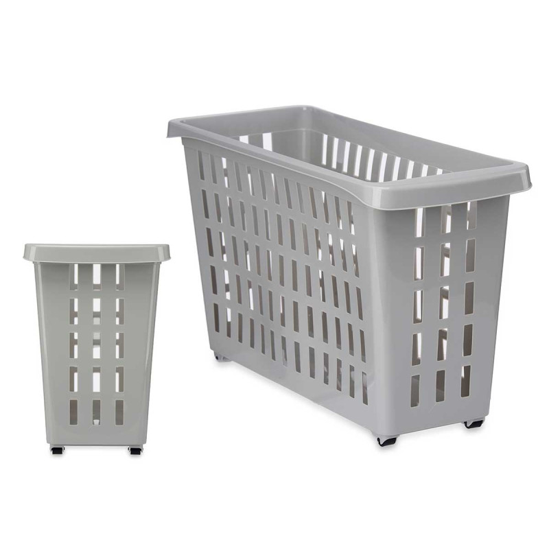 GREY PLASTIC CLOSET ORGANIZER WITH WHEELS