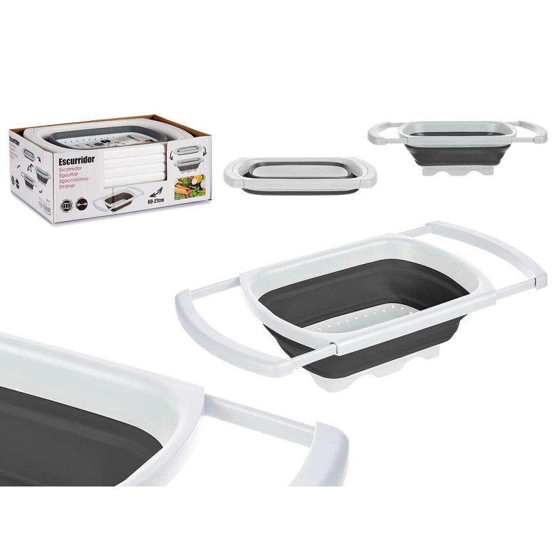 RECTANGULAR ADJUSTABLE STRAINER WHITE AND
