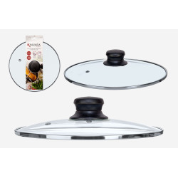 COUVERCLE EN VERRE BORD ARGENTÉ 22CM