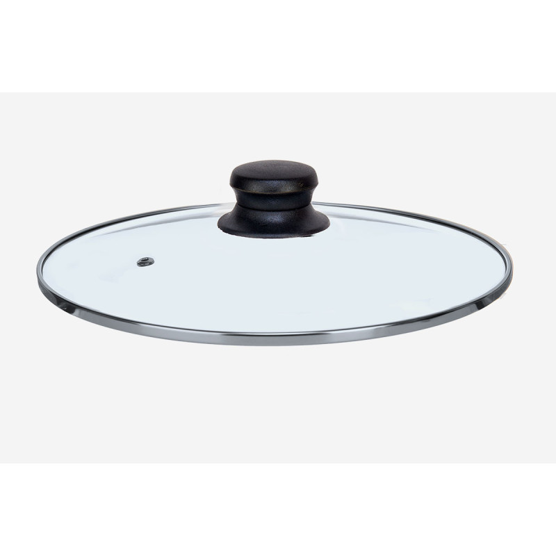 COUVERCLE EN VERRE BORD ARGENTÉ 22CM