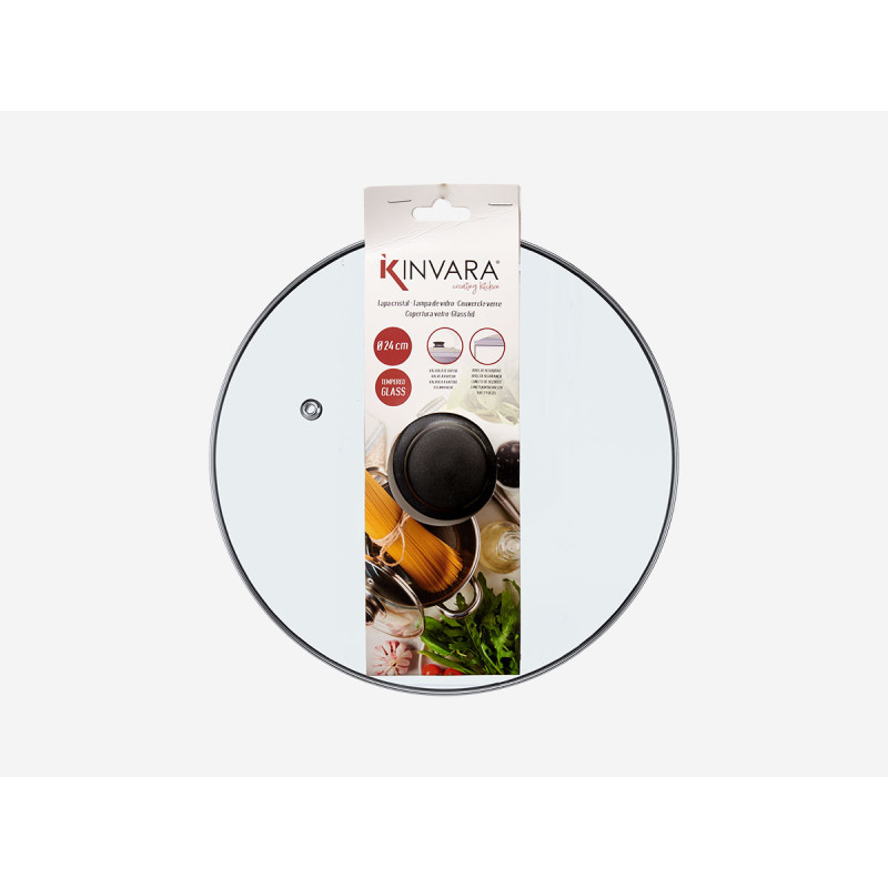 GLASS LID SILVER EDGE 24CM