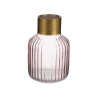 VASO CRISTALLO RIGHE ORO PICCOLO ROSA