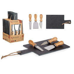 TABLA QUESOS PIZARRA CON 3 CUCHILLOS
