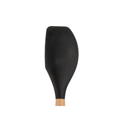 SPATOLA BURRO SILICONE NERO MANICO LEGNO