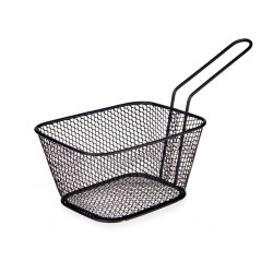 BASKET WITH HANDLE IN MATT BLACK STEEL