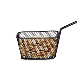 BASKET WITH HANDLE IN MATT BLACK STEEL