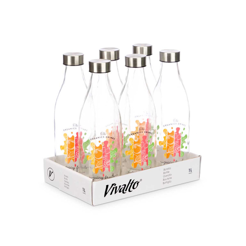 BOTTLE WITH STEEL CAP JUICE DESIGN 1000ML