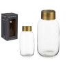 CRYSTAL VASE SMOOTH GOLD SMALL TRANSPARENT