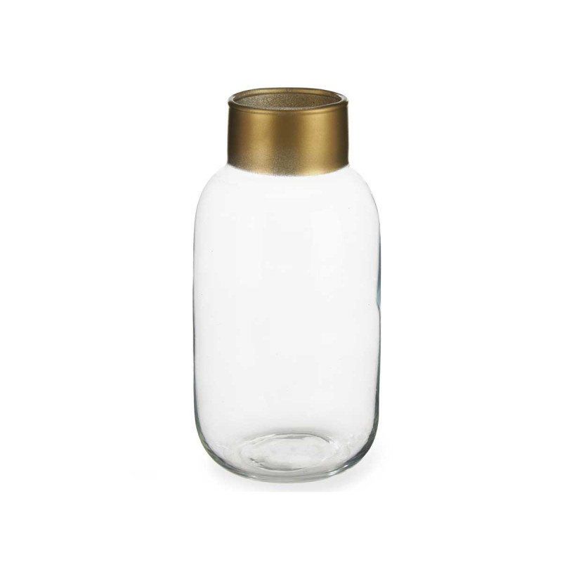 VASO CRISTALLO LISCIO ORO PICCOLO TRASPARENTE