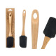 SPATOLA SILICONE NERA MANICO LEGNO