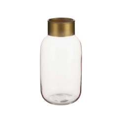 CRYSTAL VASE SMOOTH GOLD SMALL PINK