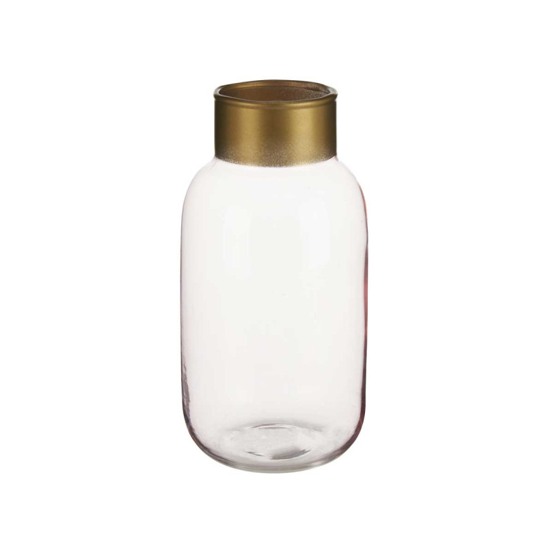 CRYSTAL VASE SMOOTH GOLD SMALL PINK