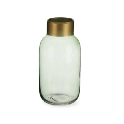 VASE EN VERRE LISSE OR PETIT VERT