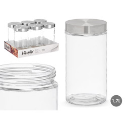 FRASCO VIDRO TAMPA EM AÇO 1,7L