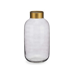VASO VIDRO LISO DOURADO GRANDE CINZENTO