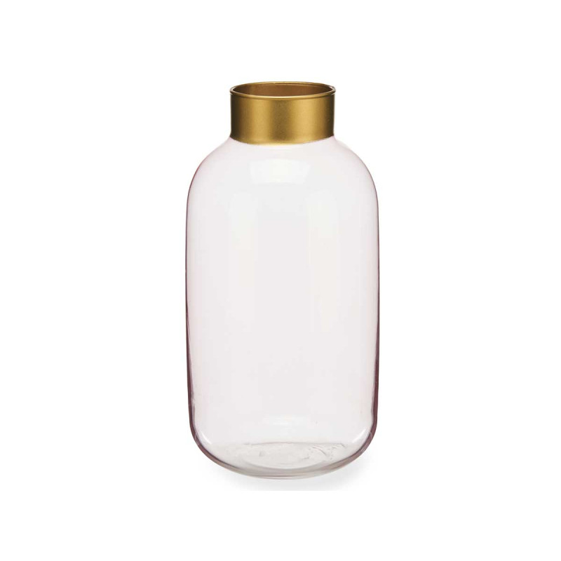 CRYSTAL VASE SMOOTH GOLD LARGE CHAMPAGNE