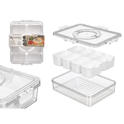HERMETIC WHITE HANDLE BOX 8 ORGANIZERS 3,2L