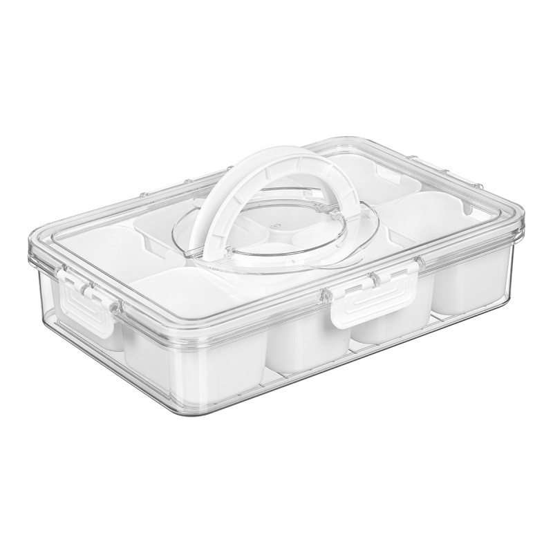 HERMETIC WHITE HANDLE BOX 8 ORGANIZERS 3,2L