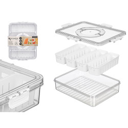 CAJA HERMETICA 4 ORGANIZADORES ASA BLANCA 3,2L