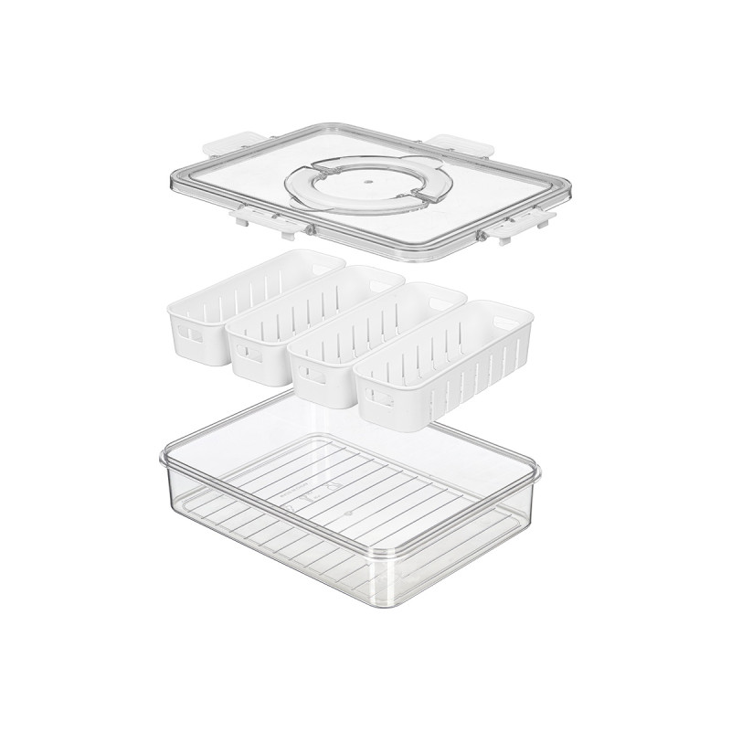CAJA HERMETICA 4 ORGANIZADORES ASA BLANCA 3,2L