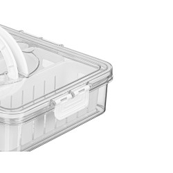 HERMETIC WHITE HANDLE BOX 4 ORGANIZERS 3,2L