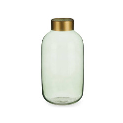 VASE EN VERRE LISSE OR GRAND VERT